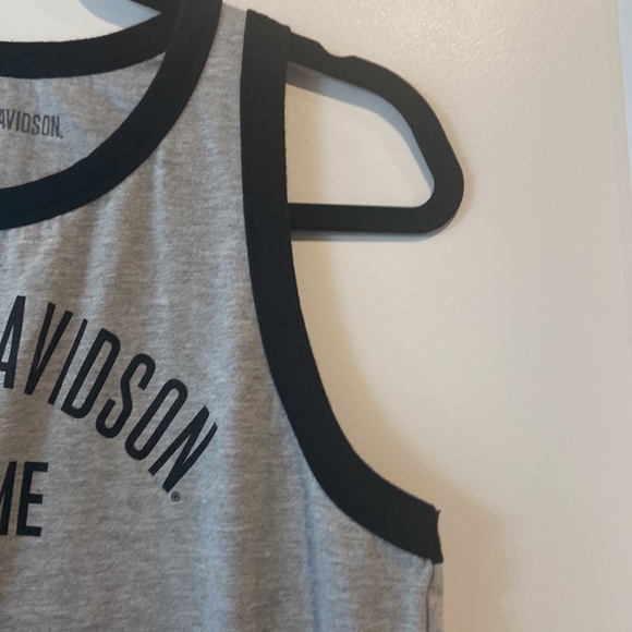 Harley Davidson Large gray and black tank top EUC Harley Davidson made me do it - Picture 4 of 11